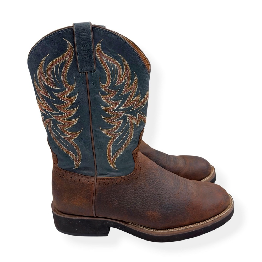 VTG Justin Leather Boots Original Men's Size 11 EE Tekno Crepe Paluxy Western